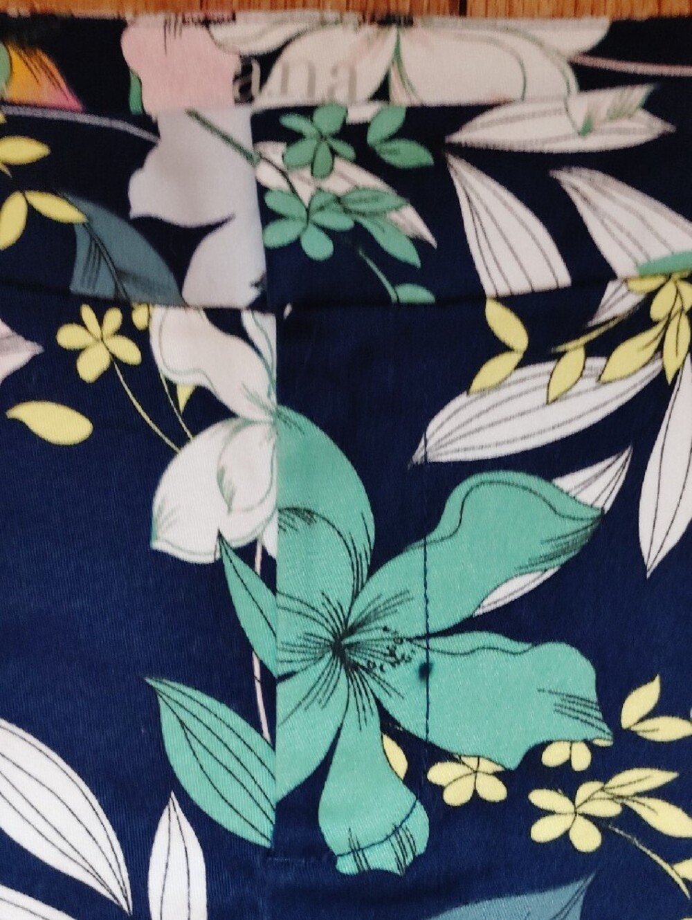 a.n.a Navy Floral Athletic Shorts with Multicolor Blooms - Picture 4 of 10